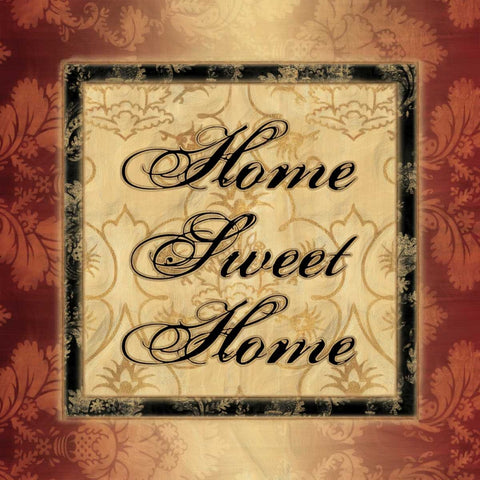 HOME SWEET HOME Black Ornate Wood Framed Art Print with Double Matting by Ballantyne, Piper