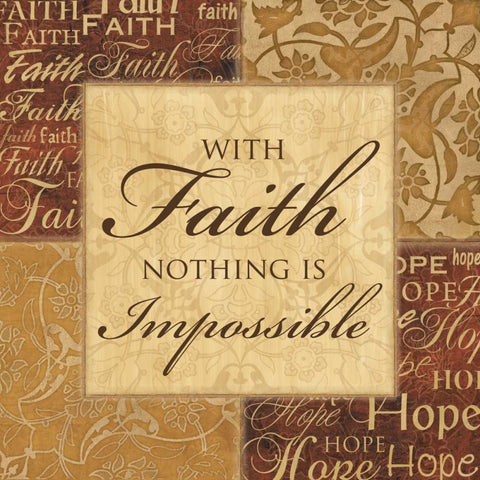 WITH FAITH White Modern Wood Framed Art Print with Double Matting by Ballantyne, Piper