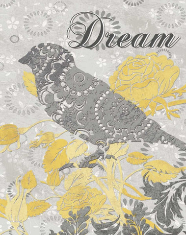 DREAM BIRD Black Ornate Wood Framed Art Print with Double Matting by Ballantyne, Piper