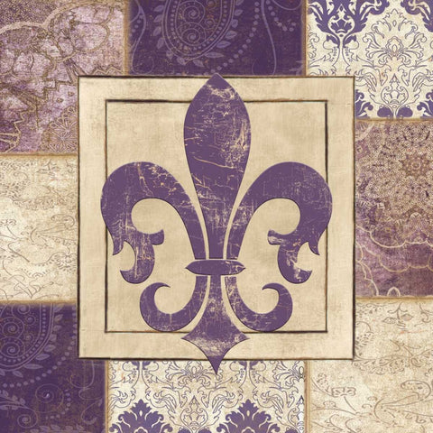 PAISLEY FLEUR DE LYS Black Modern Wood Framed Art Print by Ballantyne, Piper