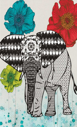 SAFARI PATTERN White Modern Wood Framed Art Print with Double Matting by Ballantyne, Piper