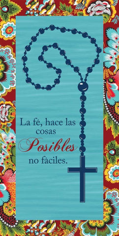 LA FE HACE LAS COSAS POSIBLES NO FACILES Black Modern Wood Framed Art Print by Ballantyne, Piper