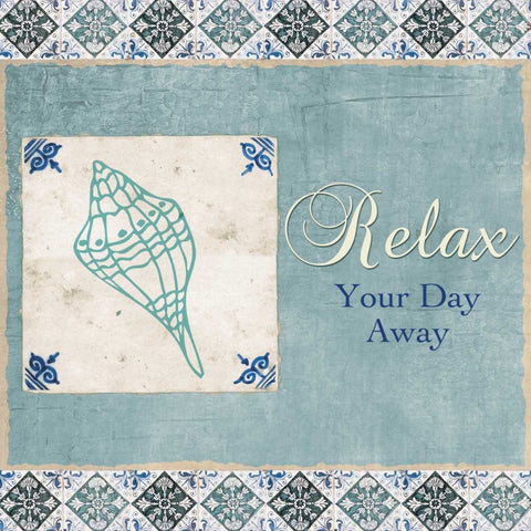 RELAX YOUR DAY AWAY White Modern Wood Framed Art Print with Double Matting by Ballantyne, Piper
