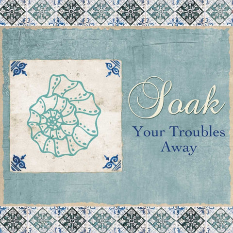 SOAK YOUR TROUBLES AWAY Black Modern Wood Framed Art Print by Ballantyne, Piper