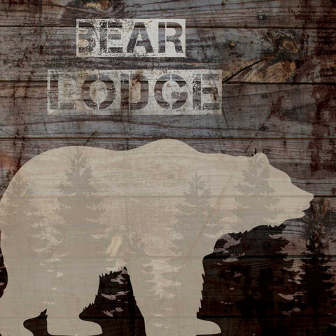 BEAR LODGE Black Ornate Wood Framed Art Print with Double Matting by Ballantyne, Piper