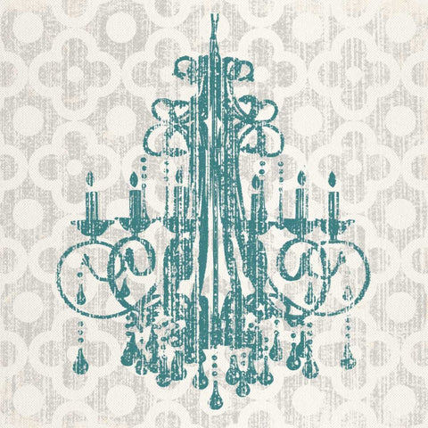 QUATREFOIL CHANDELIER I Black Ornate Wood Framed Art Print with Double Matting by Ballantyne, Piper