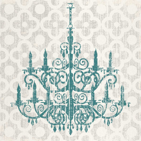 QUATREFOIL CHANDELIER II Black Modern Wood Framed Art Print by Ballantyne, Piper