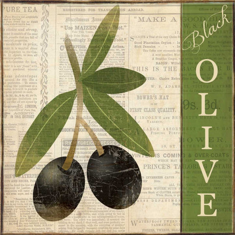 BLACK OLIVE Black Modern Wood Framed Art Print by Ballantyne, Piper