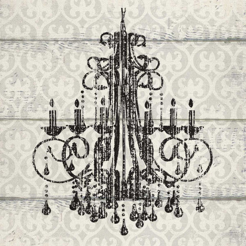 ITALY CHANDELIER I Black Ornate Wood Framed Art Print with Double Matting by Ballantyne, Piper
