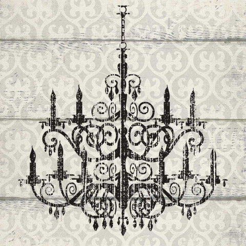 ITALY CHANDELIER II White Modern Wood Framed Art Print with Double Matting by Ballantyne, Piper
