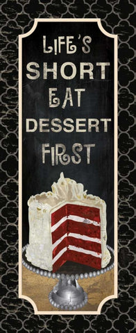 DESSERT FIRST White Modern Wood Framed Art Print with Double Matting by Ballantyne, Piper