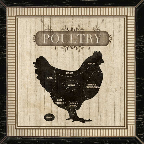 POULTRY White Modern Wood Framed Art Print with Double Matting by Ballantyne, Piper