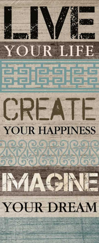 LIVE YOUR LIFE White Modern Wood Framed Art Print with Double Matting by Ballantyne, Piper