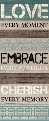 LOVE VERY MOMENT Black Ornate Wood Framed Art Print with Double Matting by Ballantyne, Piper