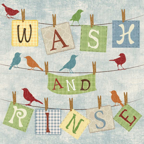 WASH AND RINSE Black Ornate Wood Framed Art Print with Double Matting by Ballantyne, Piper