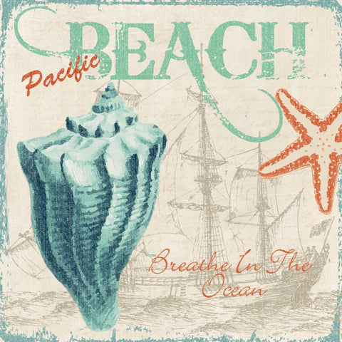BREATHE IN THE OCEAN White Modern Wood Framed Art Print with Double Matting by Ballantyne, Piper