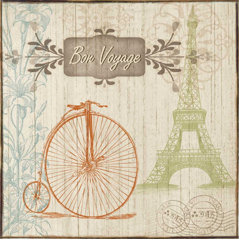 BON VOYAGE White Modern Wood Framed Art Print with Double Matting by Ballantyne, Piper