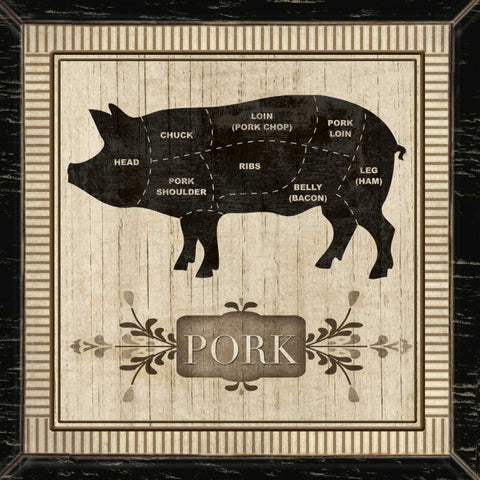 PORK White Modern Wood Framed Art Print with Double Matting by Ballantyne, Piper