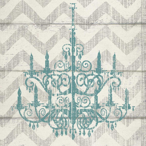 CHEVRON CHANDELIER II White Modern Wood Framed Art Print with Double Matting by Ballantyne, Piper