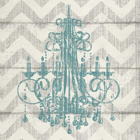 CHEVRON CHANDELIER I Black Modern Wood Framed Art Print by Ballantyne, Piper