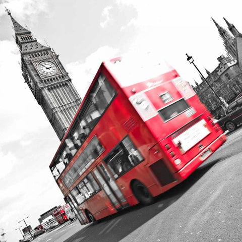 England, London, Westminster bridge White Modern Wood Framed Art Print by Frank, Assaf