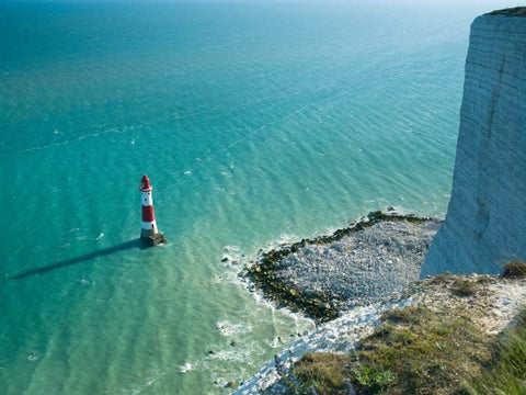 Beachy Head lighthouse Black Ornate Wood Framed Art Print with Double Matting by Frank, Assaf