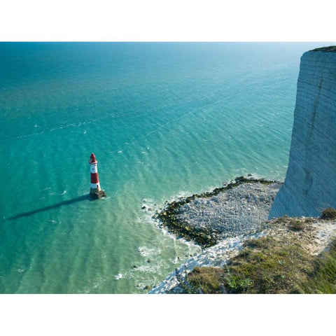 Beachy Head lighthouse Black Modern Wood Framed Art Print with Double Matting by Frank, Assaf