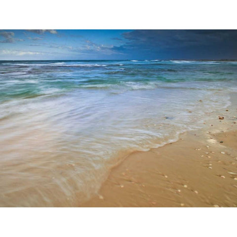 Sandy Beach Black Modern Wood Framed Art Print with Double Matting by Frank, Assaf