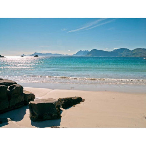 Beautiful beach, Lofoten, Norway Black Modern Wood Framed Art Print with Double Matting by Frank, Assaf