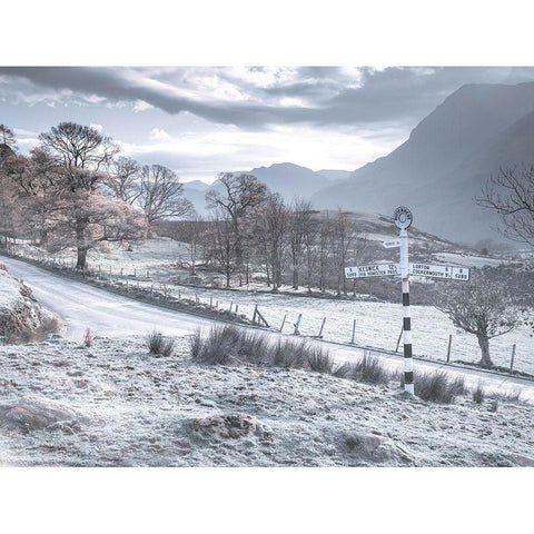 Country road-Lake district White Modern Wood Framed Art Print by Frank, Assaf