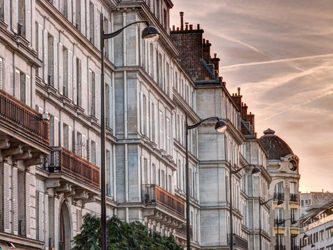 Old buildings in Paris, France Black Ornate Wood Framed Art Print with Double Matting by Frank, Assaf