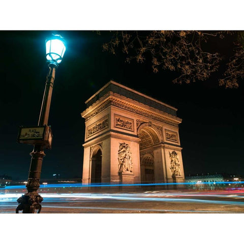 Arc de Triomphe, Paris, France Black Modern Wood Framed Art Print with Double Matting by Frank, Assaf