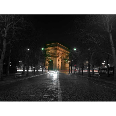 Arc de Triomphe, Paris, France Black Modern Wood Framed Art Print with Double Matting by Frank, Assaf