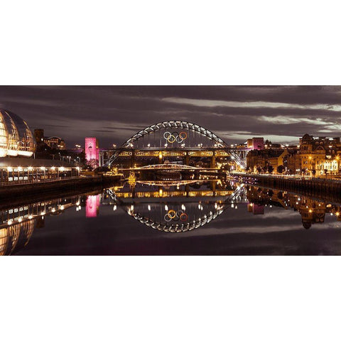 The Tyne bridge, Newcastle Upon Tyne, FTBR-1880 Black Modern Wood Framed Art Print by Frank, Assaf