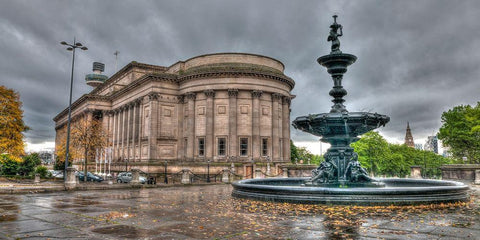 St Georges Hall, Liverpool, FTBR-1864 White Modern Wood Framed Art Print with Double Matting by Frank, Assaf