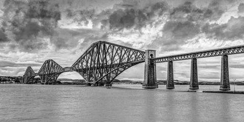 Forth Bridge, Scotland Black Ornate Wood Framed Art Print with Double Matting by Frank, Assaf