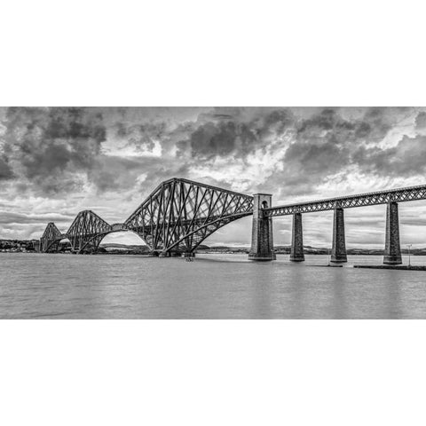 Forth Bridge, Scotland Black Modern Wood Framed Art Print with Double Matting by Frank, Assaf