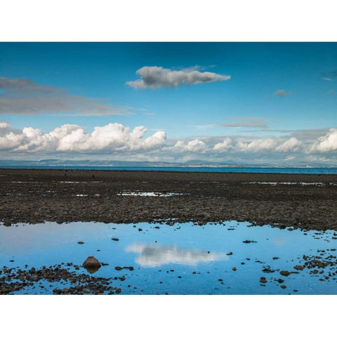 Portobello Beach, Edinburgh Black Modern Wood Framed Art Print with Double Matting by Frank, Assaf