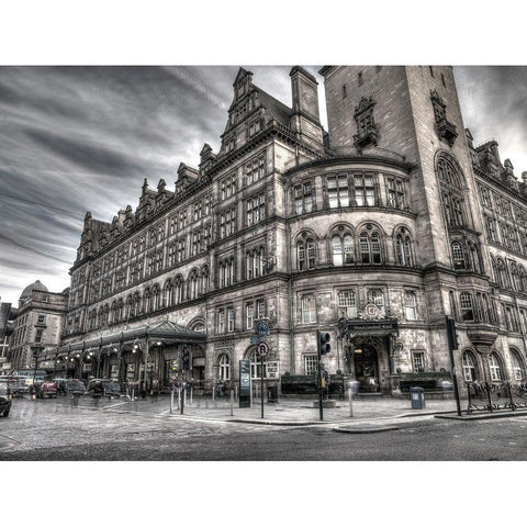 Grand Central Hotel ,Glasgow Black Modern Wood Framed Art Print with Double Matting by Frank, Assaf