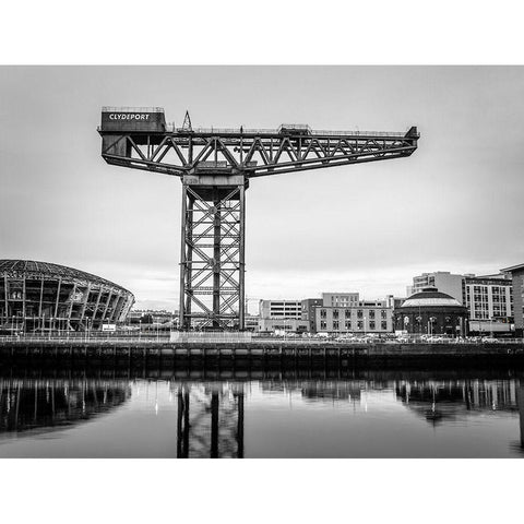 Finnieston crane on River Clyde, Glasgow, FTBR-1888 Gold Ornate Wood Framed Art Print with Double Matting by Frank, Assaf