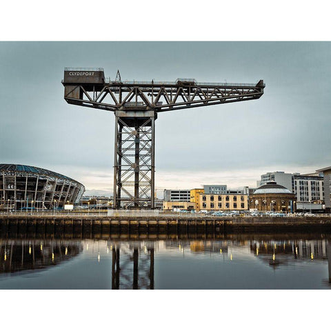Finnieston crane on River Clyde, Glasgow, FTBR-1889 Black Modern Wood Framed Art Print by Frank, Assaf