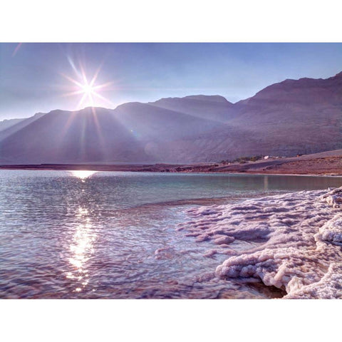 Sunset at the dead sea, Israel Gold Ornate Wood Framed Art Print with Double Matting by Frank, Assaf