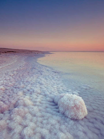 Dead sea shore at dusk, Israel Black Ornate Wood Framed Art Print with Double Matting by Frank, Assaf