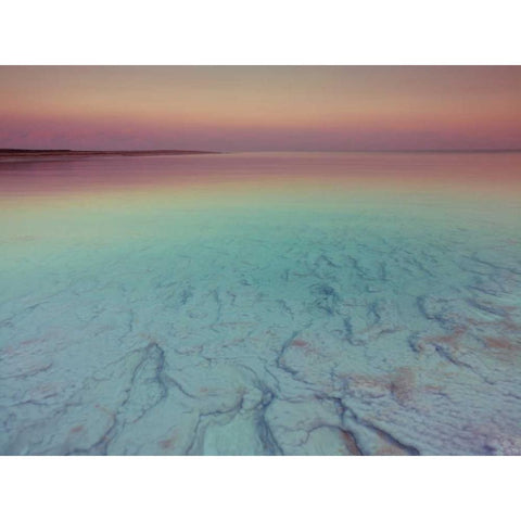 Dead sea shore at dusk, Israel Black Modern Wood Framed Art Print with Double Matting by Frank, Assaf