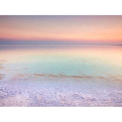 Dead sea shore at dusk-Israel Gold Ornate Wood Framed Art Print with Double Matting by Frank, Assaf