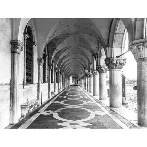 Doges Palace-Venice White Modern Wood Framed Art Print by Frank, Assaf