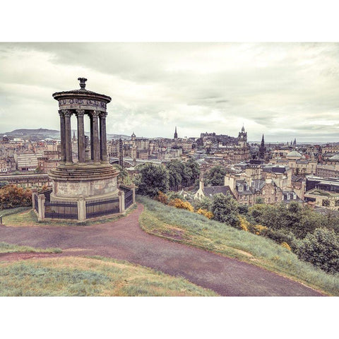 Edinburgh from Calton Hill-Scoatland Black Modern Wood Framed Art Print by Frank, Assaf