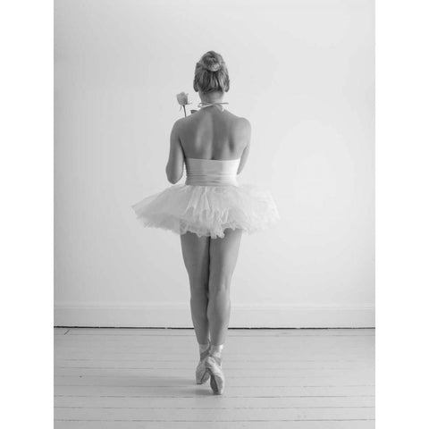 Young female ballerina White Modern Wood Framed Art Print by Frank, Assaf