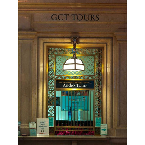 Grand central terminal window, New York Black Modern Wood Framed Art Print with Double Matting by Frank, Assaf