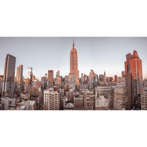 Empire State Building-NYC Black Modern Wood Framed Art Print with Double Matting by Frank, Assaf